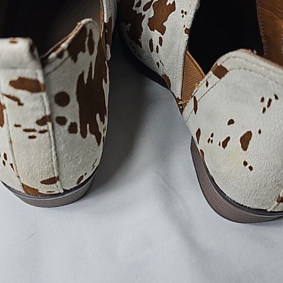 Pierre Dumas Women's Sz 7.5 Cow Print Calf Hair Western Ankle Booties - Picture 11 of 11